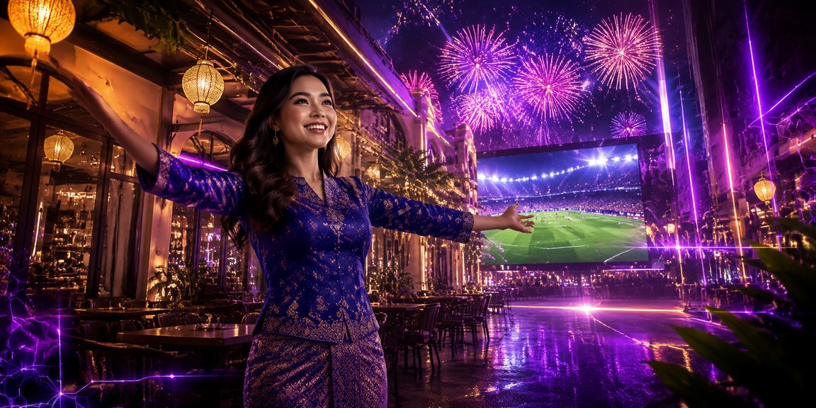 A football fan in Ipoh checking ek343 Sports Betting while dressed in baju kurung